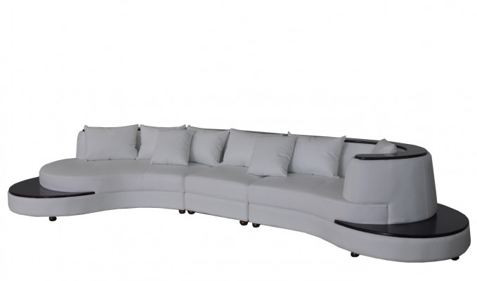 Luxus Wohn Eck Leder Garnitur Polster XXL Big Sofa Couch U Form Ecke