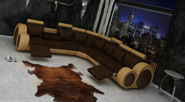 TEXTIL SOFA DESIGNERSOFA COUCH ECKSOFA WOHNLANDSCHAFT ECK NEU GARNITUR LEDER !!!