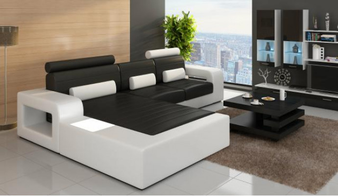 LEDER SOFA GARNITUR ECKSOFA mit USB ECKCOUCH GARNITUR LEDERCOUCH Maßanfertigung