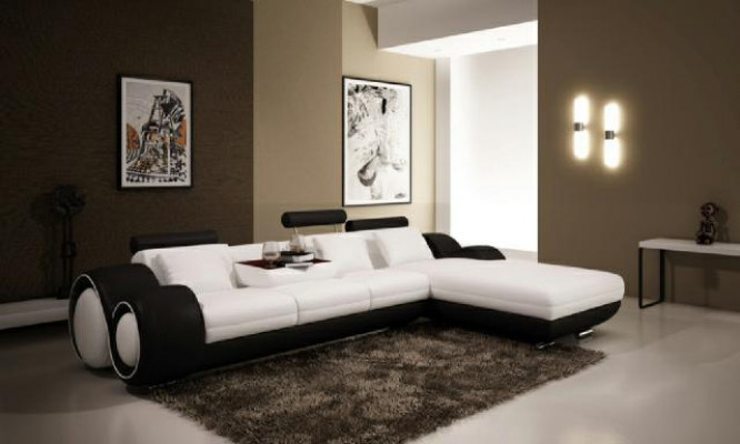 Ecksofa USB Wohnlandschaft Ledersofa Sofa Massfertigung Polster Garnitur Couch