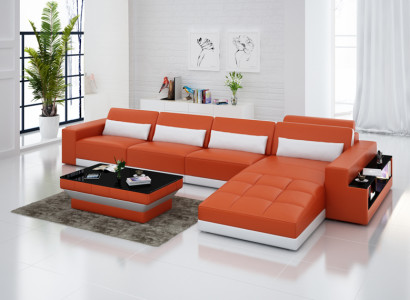 Ledersofa Modern Couch Wohnlandschaft Ecksofa Dekor Eck Design Garnitur