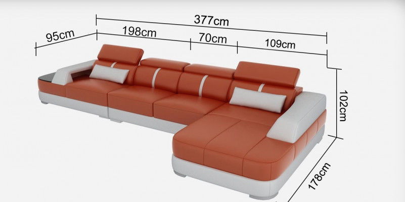 Design Ecksofa L-Form Sofa Couch Polster Schlafsofa Bettfunktion Textil