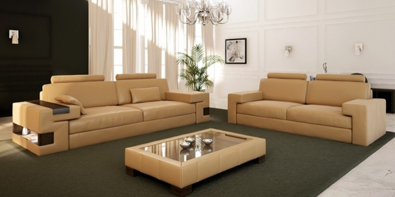 Ledersofa USB Moderne Sofagarnitur 3+2+1 Couch Sitz Polster Sofa Garnitur Set