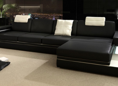 Ledersofa mit USB Wohnlandschaft XXL Ecksofa Bigsofa Design Couch Designersofa