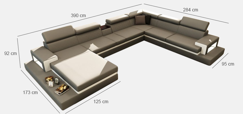 Ledersofa Sofa Ecksofa U Form Couch Wohnlandschaft Designer Sitz Ecke