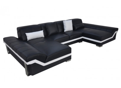 Ledersofa Couch Wohnlandschaft Eck Garnitur Design Modern Sofa U-Form K5007C