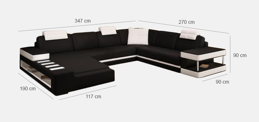Ledersofa Ecksofa Wohnlandschaft Designer Couch Licht Sofa Polster Hallstadt -S