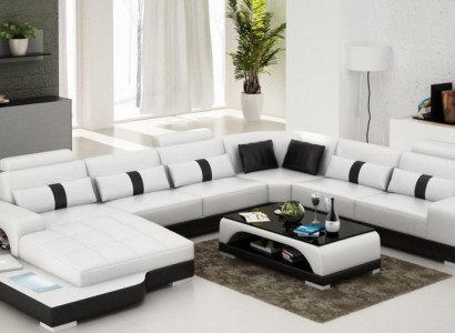 Ecksofa Polster Couch Sofa Wohnlandschaft Sitz Eck Garnitur Leder Textil Senden