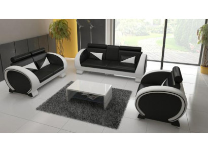 LEDERSOFA USB DESIGN GARNITUR 3+1 Massfertigung POLSTERGARNITUR POLSTER SOFA NEU