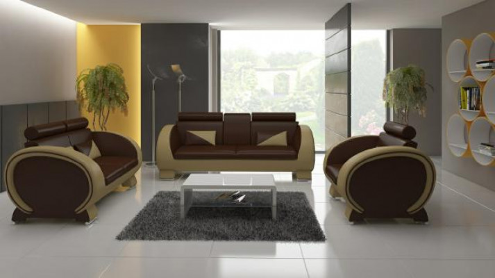 LEDERSOFA 3+1 COUCH POLSTERGARNITUR POLSTER SOFA LEDERSOFA DESIGNERSOFA mit USB