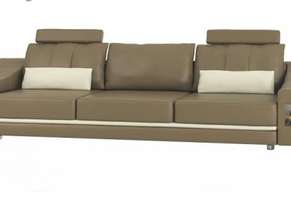 Moderne Designer Luxus Sofa 3 Sitzer Möbel Polster Leder Braun Big Sofas Couchen