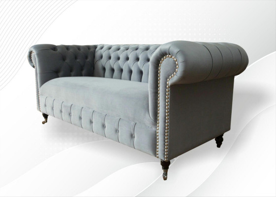 Chesterfield Sofa Couch Polster Stoff Leder Textil Couchen Deko Garnitur