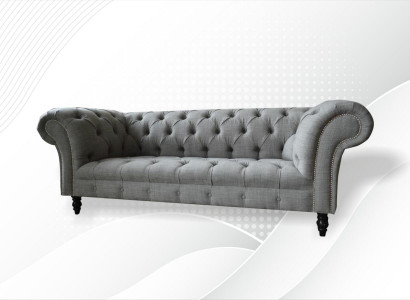 Chesterfield 3 Sitzer Designer Sofa Polster Sofas Couchen Stoff Textil