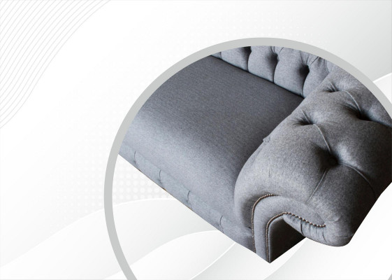 xxl big Sofa 3 Sitzer Couch Chesterfield Polster Garnitur Sitz Stoff Textil