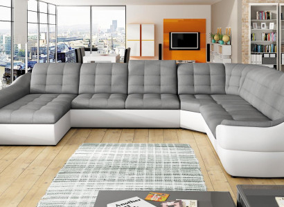 Sofa Schlafsofa Wohnlandschaft mit Bettfunktion + Bettkasten Ecksofa U Couch