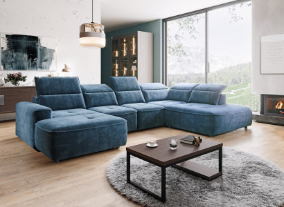 U-Form Couch Wohnlandschaft Ecksofa Sofa Couch Modern Design Sofa textil Stoff