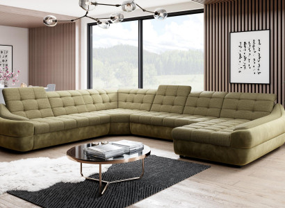 Sofa Couch Polster Garnitur Wohnlandschaft Design Ecksofa Textil Neu U Form neu