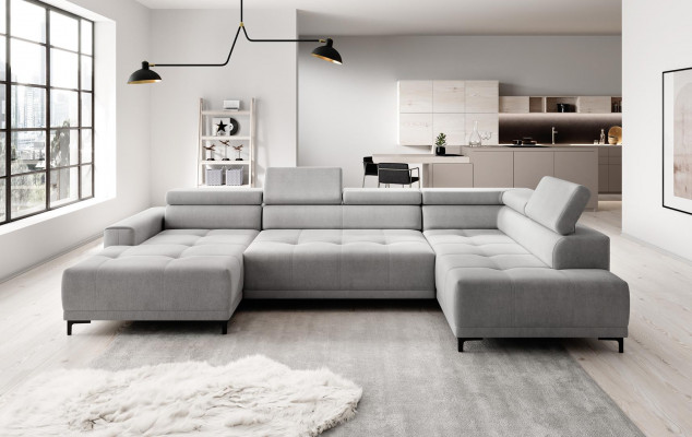 Design Ecksofa Sofa L-form Bettfunktion Couch Polster Sitz Eck Sofas Textil Neu