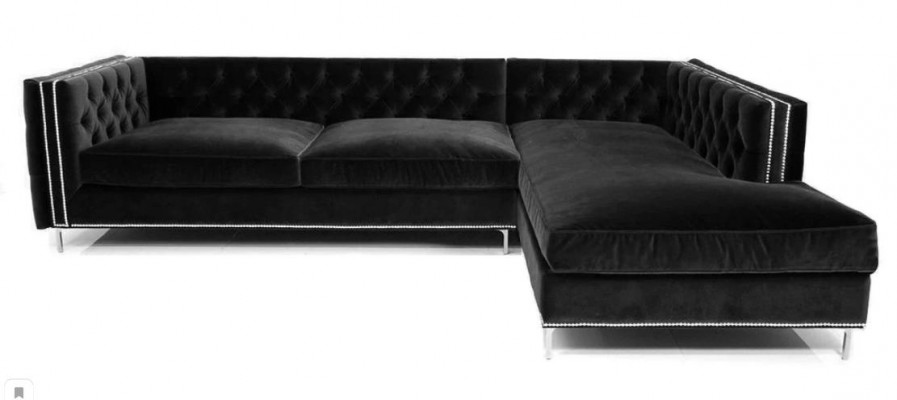 Ecksofa Blau Wohnlandschaft xxl Möbel Design Couch Eckgarnitur Polster big Chesterfield