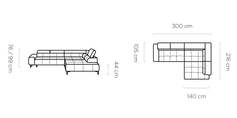 Ecksofa L-Form Sofa Wohnlandschaft Polster Multifunktion Design Modern Textil