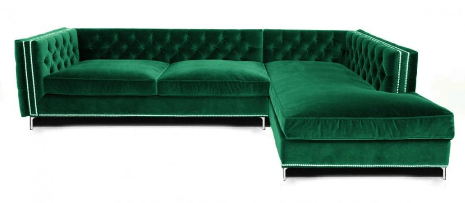 Ecksofa Blau Wohnlandschaft xxl Möbel Design Couch Eckgarnitur Polster big Chesterfield