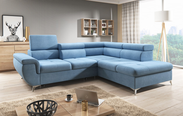 Stoff L-Form Couch Wohnlandschaft Ecksofa Garnitur Dekor Modern Design Sofa