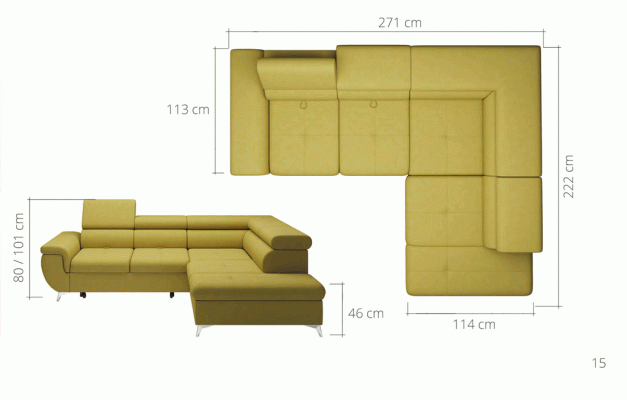 Stoff L-Form Couch Wohnlandschaft Ecksofa Garnitur Dekor Modern Design Sofa