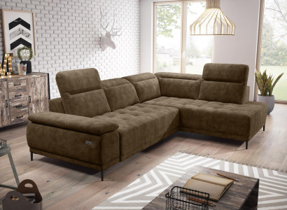 Wohnlandschaft Garnitur Design Sofa Stoff Automatisches Ecksofa L-Form Couch