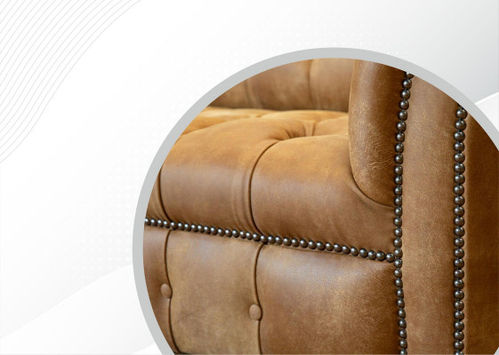 Chesterfield 4 Sitzer Hellbraun Modern Design Couchen Leder Sofa Kreative Möbel