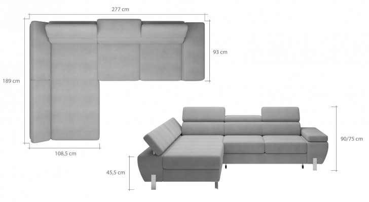 Schlafsofa Design Ecksofa L-form Bettfunktion Couch Textil Sofas Stoff Schlaf