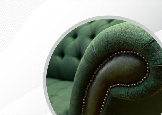 Chesterfield 3 Sitzer Dunkelgrün Wohnzimmer Design Couchen Polster Sofa Textil