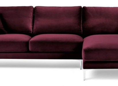 Burgund Rot Design Couchen Polster Sofa Sofas bordaux Ecksofa Stoff Wohnzimmer