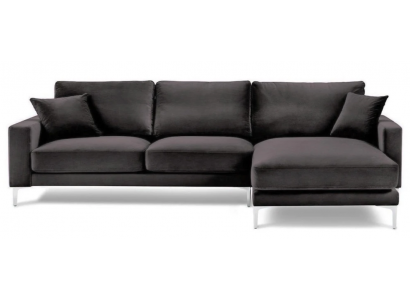 Schwarz Samt Ecksofa Stoff Wohnzimmer Design Couchen Polster Sofa Sofas Neu