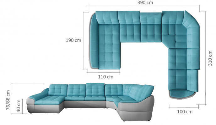 Stilvolles Modern Sofa Schlafsofa Wohnlandschaft Ecksofa U Couch NEU
