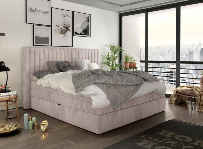 Boxspringbett 180x200cm Doppel Hotel Betten Textil Schlafzimmer Bett Polster Neu