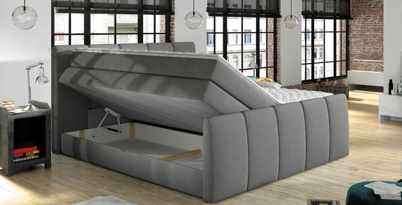 BOXSPRINGBETT DESIGN BETT TOPPER FEDERKERN DOPPELBETT POLSTERBETT mit BETTKASTEN