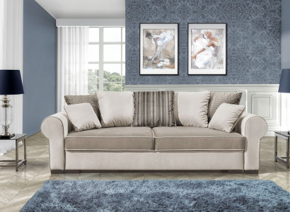 Sofa Schlafsofa Designer 3 Sitzer Sofa mit Bettfunktion + Bettkasten Couch NEU