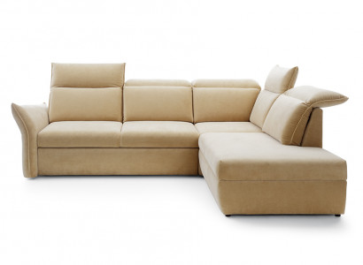 Ecksofa L-form Beige Eckcouch mit Schlaffunktion Garnitur Wohnlandschaft