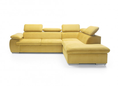 Design Ecksofa L-Form Sofa Couch Polster Schlafsofa Textil Bettfunktion Schlaf