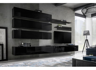 Design Wandschrank Wohnwand Wohnzimmer Holz Einrichtung Wand Regale Neu