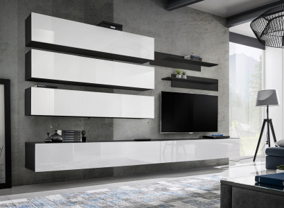 Wohnzimmermöbel Luxus Wohnwand Designer Garnitur Set TV-Ständer Wandschrank
