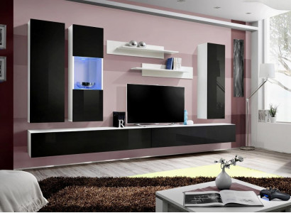 Luxus Wohnwand Komplett Set Wohnzimmer Holzmöbel Designer Wandschrank