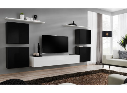 Modern Komplett Wohnwand Wohnzimmer Einrichtung Luxus Wandschrank Wandregal