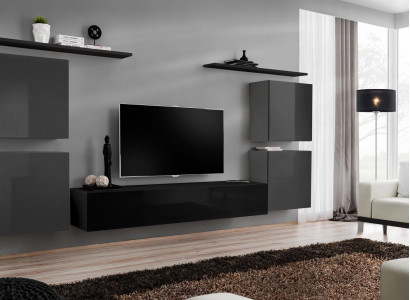 Garnitur 7tlg Wohnwand Luxus Wohnzimmer Set Holz Wandregal Möbel Einrichtung Neu