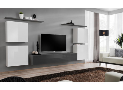 Design Wohnwand Luxus Einrichtung Komplett Wandregal Holzmöbel Wandschrank
