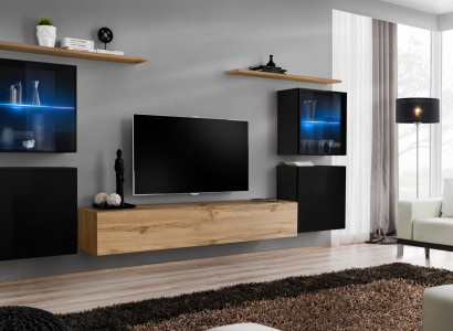 Wohnzimmer 4x Wand Schrank Wohnwand TV Ständer Modern Design Set 7tlg Neu
