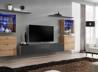 Wohnzimmermöbel Set Designer Hochglanz Wohnwand Wohnzimmer Sideboard Komplett