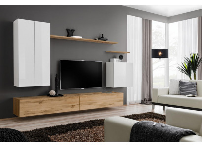 Braun Wohnwand Designer Wohnzimmer Set TV-Ständer Neu Möbel Wandschrank Neu