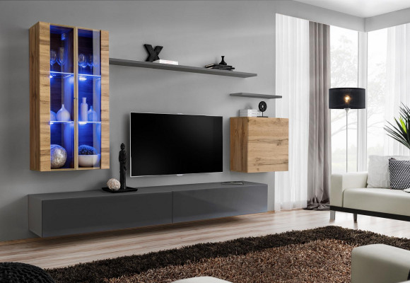 Design Möbel Wandschrank Wohnwand Wohnzimmermöbel TV-Ständer Holzmöbel Sideboard
