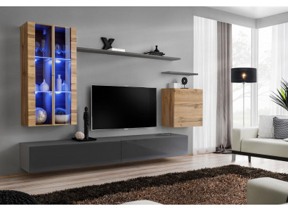 Design Möbel Wandschrank Wohnwand Wohnzimmermöbel TV-Ständer Holzmöbel Sideboard